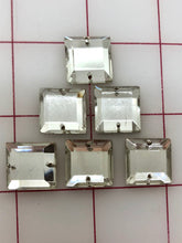 Rhinestones - 16x16mm Czech Crystal Square-Shape Sew-On 6-Pack